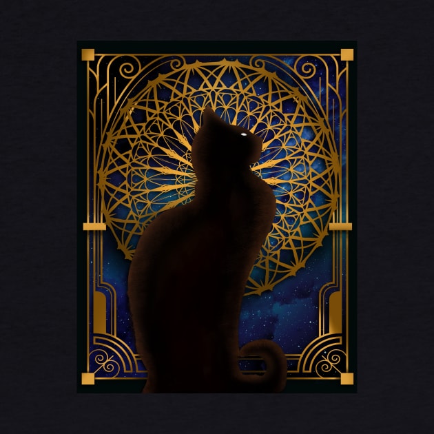 Celestial Sable - Black Cat And Night Magic Mandala by LittleBunnySunshine